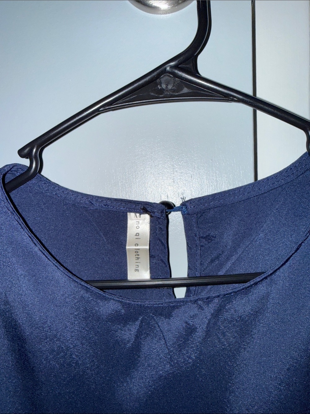 Navy Ruffle-Sleeve Blouse - Picture 3 of 3